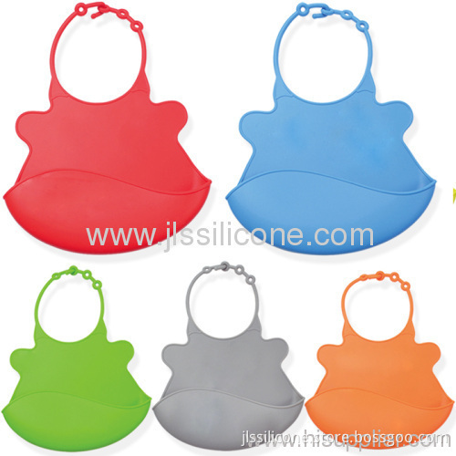 Fashion & Soft Silicone Bibs With Crumb Catcher For Baby Bib